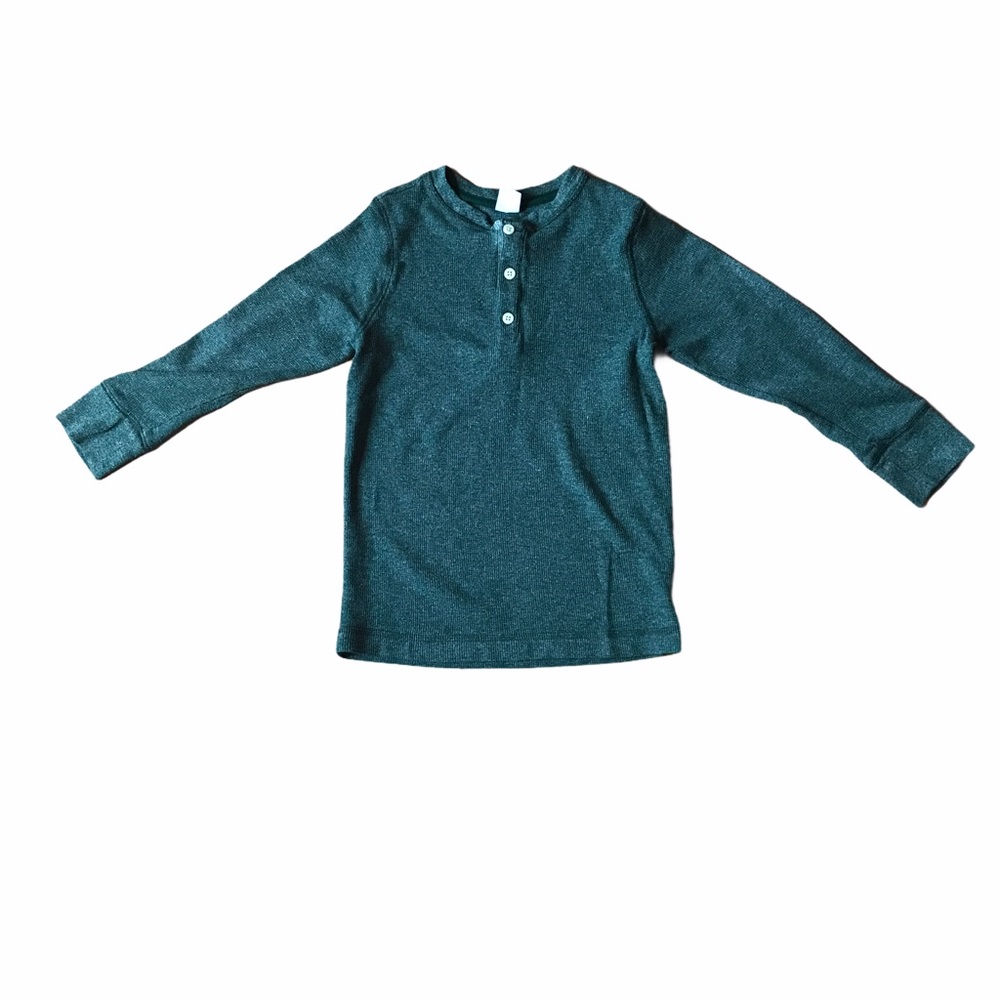 Crazy Eight Thermal Shirt Small Green Long Sleeve